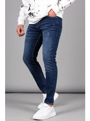 Madmext Mavi Dar Paça Slim Fit Erkek Jeans 6329