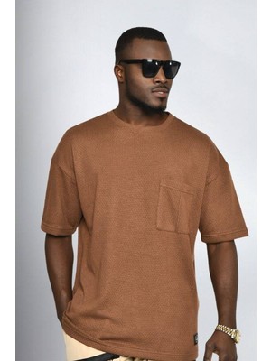 David&Gerenzo Kahve Oversize Erkek T-Shirt 10423