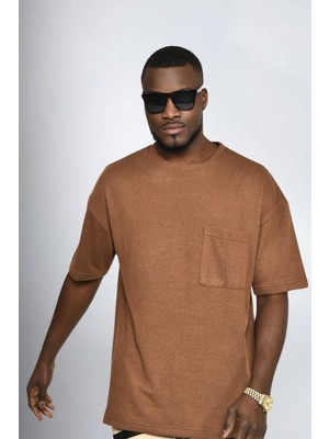 David&Gerenzo Kahve Oversize Erkek T-Shirt 10423