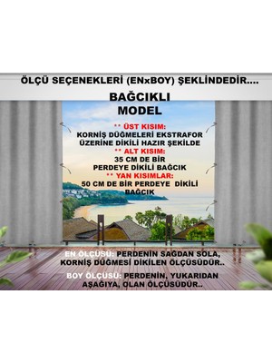 Altın Pamuk Her Ölçüde Enxboy Seçenekli Bağcıklı Balkon Perdesi-Balkon Brandası Gri Lüks