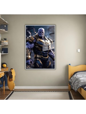 Gaagart Metal Çerçeveli Temperli Cam Tablo Film Karakteri Thanos