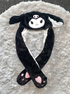 Okfis Hareketli Kulaklı Işıklı Sevimli Ayıcık Figürlü Tasarım Peluş Şapka Oyun Arkadaşı