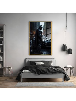 Gaagart Metal Çerçeveli Temperli Cam Tablo Film Karakteri Batman