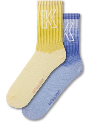 Katia & Bony Kadın Harf Desenli Renk Geçişli 2'li Soket Çorap