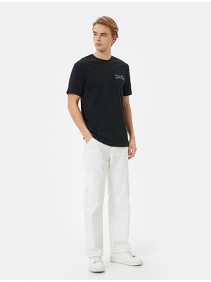 Koton 4SAM10058HK 999 Sıyah Erkek Pamuk Jersey Kısa Kollu T-Shirt
