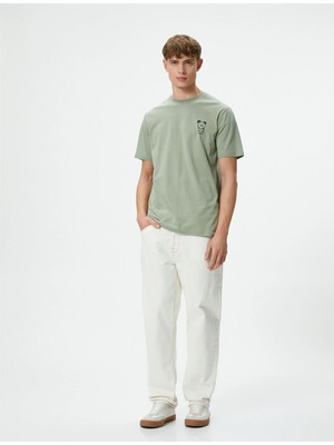 Koton 4SAM10050HK 786 Yesıl Erkek Pamuk Jersey Kısa Kollu T-Shirt