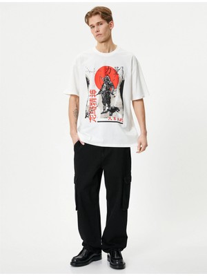 Koton 4SAM10019HK 000 Beyaz Erkek Pamuk Jersey Kısa Kollu T-Shirt