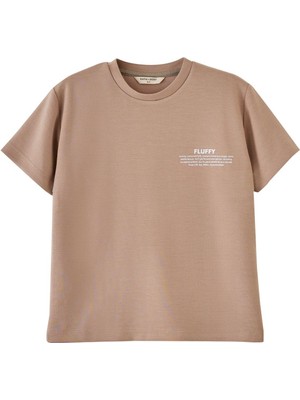 Katia & Bony Erkek Çocuk Bej Renkli Fluffy Baskılı Tişört