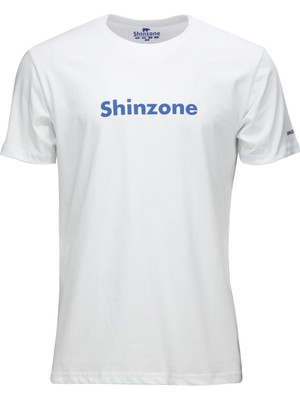 Shinzone Erkek Bisiklet Yaka Standart Fit Shinzone Göğüs Baskılı Beyaz T-Shirt