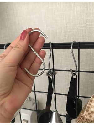 Etsylight Büyük ve Kalın S Kanca, 20 Adet, Metal Askı Kanca