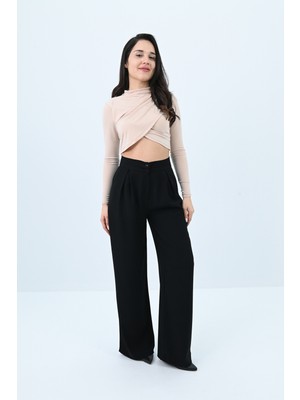 Koza Kadın Palazzo Cep Detaylı Pantolon 6270-24