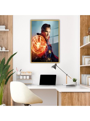 Gaagart Metal Çerçeveli Temperli Cam Tablo Film Karakteri Doktor Strange