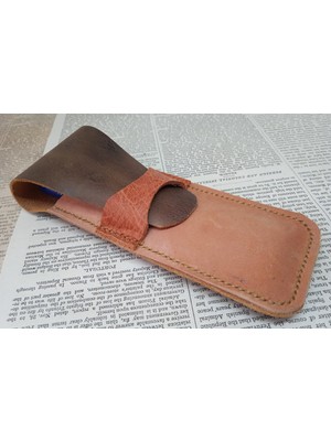 Mahfuz Crazy Hors Hakiki Deri El Emeği Kalemlik Kalem Kutu 27 cm 6 cm 603D