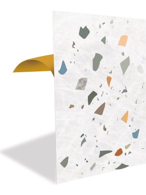 Tink Kendinden Yapışkanlı Terrazzo Desenli PVC Panel 41x62 cm Renkli 12 Adet 3 M² Kokusuz İç Mekan Kullanımı
