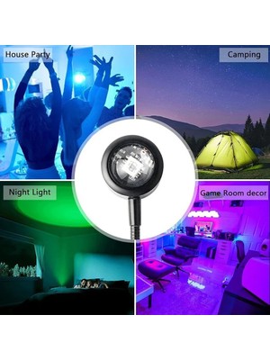 Xiyu Shop Ay Işığı Gün Batımı Lambası USB LED Işık Gece Lambası Çocuklar Için Ay Lambası Odası Aydınlatma Neon Işık Projektör Gece Lambası Yatak Odası Ev Dekor Için (Yurt Dışından)