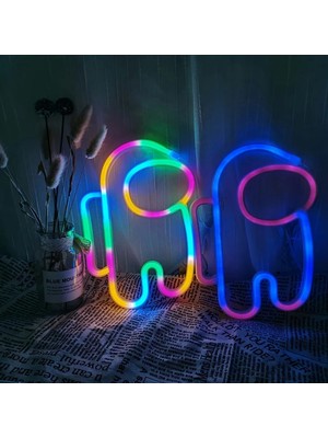 Xiyu Shop Beyaz Stil Rgb LED Neon Lamba Burcu Astronot Oyun Lambası Neon Duvar Işıkları Gece Lambası Odası Tatil Partisi Dekoru Için Serin Doğum Günü Noel Hediyesi (Yurt Dışından)