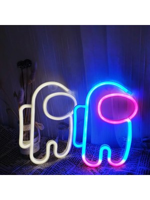 Xiyu Shop Beyaz Stil Rgb LED Neon Lamba Burcu Astronot Oyun Lambası Neon Duvar Işıkları Gece Lambası Odası Tatil Partisi Dekoru Için Serin Doğum Günü Noel Hediyesi (Yurt Dışından)