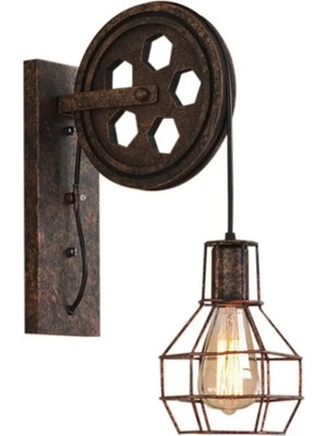 Xiyu Shop Pas Retro Vintage Duvar Lambası Endüstriyel Duvar Lambası Gölge Fikstürü Demir Loft Cafe Bar Ayarlanabilir Aplik Işıkları Wandlamp Dekorasyon LED (Yurt Dışından)