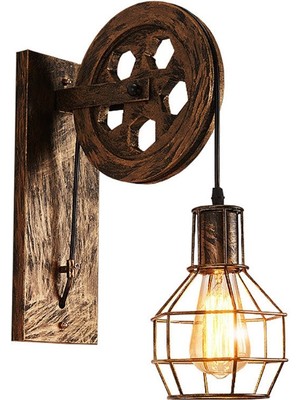 Xiyu Shop Pas Retro Vintage Duvar Lambası Endüstriyel Duvar Lambası Gölge Fikstürü Demir Loft Cafe Bar Ayarlanabilir Aplik Işıkları Wandlamp Dekorasyon LED (Yurt Dışından)