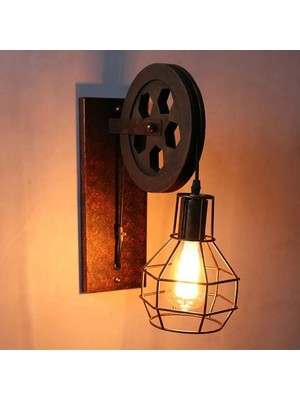 Xiyu Shop Pas Retro Vintage Duvar Lambası Endüstriyel Duvar Lambası Gölge Fikstürü Demir Loft Cafe Bar Ayarlanabilir Aplik Işıkları Wandlamp Dekorasyon LED (Yurt Dışından)