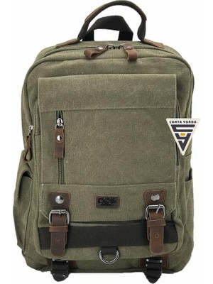 Çanta Yurdu Ççs London 51565 Kanvas Laptop Sırt Çantası Haki
