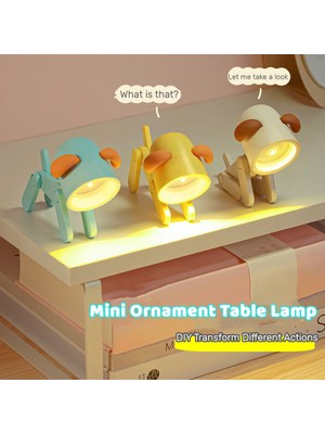 Xiyu Shop No.14 Tarzı No.18 Boyutu Katlanır Mini LED Masa Lambası Yaratıcı Köpek Şekli Gece Lambası Masaüstü Süs Dıy Masa Lambası Oturma Odası Için Küçük Masa Lambası Noel (Yurt Dışından)