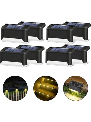 Xiyu Shop 1 Adet Tarzı Siyah Renk Merdiven LED Solar Lamba IP65 Su Geçirmez Açık Bahçe Işık Yolu Yard Veranda Adım Çit Lambaları Bahçe Dekor Güneş Işığı Açık Havada (Yurt Dışından)