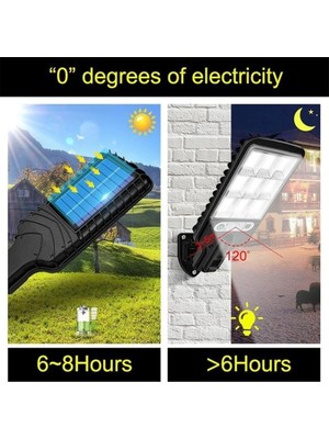 Xiyu Shop 1 Adet Tarzı 2500W Güneş Enerjili Sokak Lambaları Açık Güneş Lambası 3 Işık Modu ile Su Geçirmez Hareket Sensörü Güvenlik Lambası Bahçe Veranda Yolu Yard Için (Yurt Dışından)