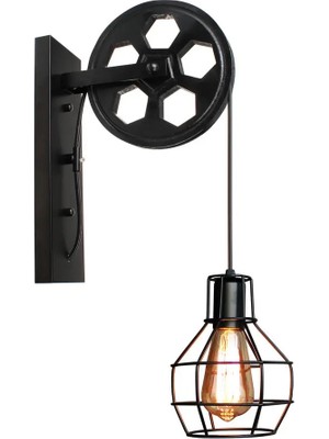 Xiyu Shop Siyah Retro Vintage Duvar Lambası Endüstriyel Duvar Lambası Gölge Fikstürü Demir Loft Cafe Bar Ayarlanabilir Aplik Işıkları Wandlamp Dekorasyon LED (Yurt Dışından)