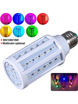 Xiyu Shop 15W Tarzı Yeşil 5W 10W 15W E27 LED Ampul Smdorn Ampul Lambaları Kırmızı Sarı Mavi Pembe Yeşil Bahçe Çim Peyzaj Dekoratif Ampuller (Yurt Dışından)