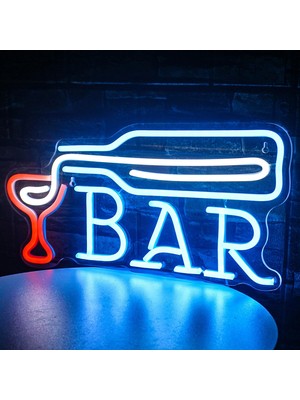 Xiyu Shop 5W Tarzı 40X32CM Bar Şerefe Neon Burcu Bar Restoran Mağaza Duvar Dekor Neon Işık Özel Kişiselleştirilmiş Bira Şişesi LED Burcu Akrilik USB Neon (Yurt Dışından)