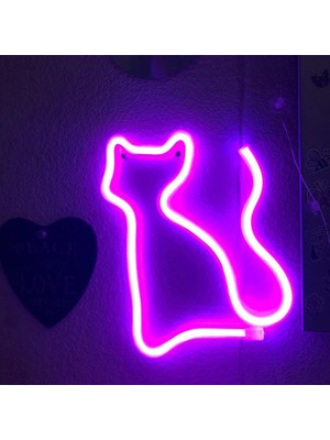 Xiyu Shop Parmak Kedi Kitty Neon Burcu Işıkları Duvar Dekorasyonu Usbbattery Bar Ktv Snack Shop Ticari Aydınlatma LED Neon Gece Lambası Odası Dekor (Yurt Dışından)