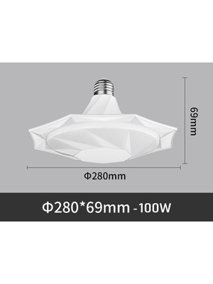 Xiyu Shop 100W 100W 80W 60W 40W LED Ampul E27 Ev LED Lamba Iç Mekan Aydınlatması Ampuller Yuvarlak Süper Parlak Ufo Şekli Işık Tavan Lambaları Soğuk Beyaz (Yurt Dışından)