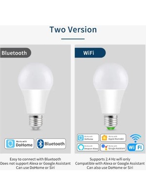 Xiyu Shop Wifi Coruı Wıfıbluetooth Akıllı Ampul E27 LED Lamba Rgbcw Renkli Kısılabilir Işık Alexa Google Home Dohome Homekit ile Çalışmak (Yurt Dışından)