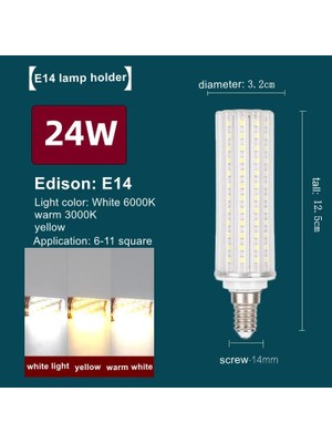 Xiyu Shop E27-24W Stili E14-24W E14 E27 LED Ampul 220V Mısır Lambası Bomba 110V 10W 20W 24W LED Lamba Yatak Odası Oturma Odası Dekoratif Aydınlatma (Yurt Dışından)