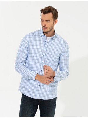 Pierre Cardin Erkek Açık Mavi Regular Fit Uzun Kollu Gömlek 50262848-VR003