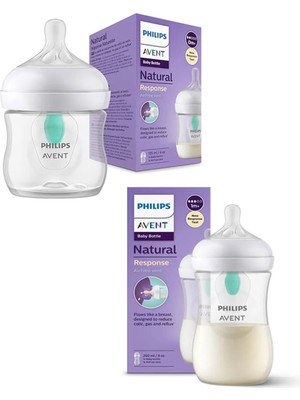 Philips Avent Doğal Tepkili Antikolik Valfli Biberon Seti 125 ml & 260 ml Plastik Malzemeden