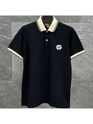 Gucci Göğüste Kilitli G Logolu Pamuklu Polo Yaka T-Shirt