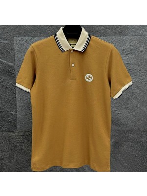 Gucci Göğüste Kilitli G Logolu Pamuklu Polo Yaka T-Shirt
