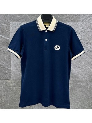 Gucci Göğüste Kilitli G Logolu Pamuklu Polo Yaka T-Shirt