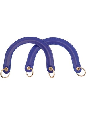 Angel Çanta Aksesuar Yaylı Halkalı Kapsüllü Suni Deri Mavi Renk Tutma Sapı Light Gold Metalli