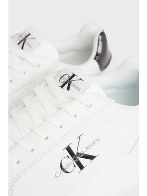 Calvin Klein Logolu Platform Topuk Deri Sneaker Ayakkabı YW0YW0143101W Kadın Ayakkabı YW0YW01431 01W