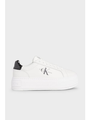 Calvin Klein Logolu Platform Topuk Deri Sneaker Ayakkabı YW0YW0143101W Kadın Ayakkabı YW0YW01431 01W