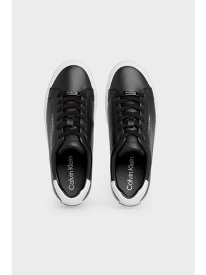 Calvin Klein Logolu Deri Sneaker Ayakkabı HW0HW020370GN Kadın Ayakkabı HW0HW02037 0gn