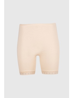 Ceylanoğlu 4'lü Bayan Ribana Dantelli TAYT-231 Ten