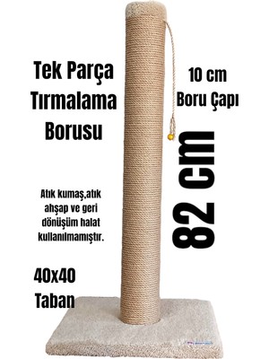 Lena Pet 82CM Büyük Boy Kedi Tırmalama Tahtası Tek Parça 10CM Boru Çapı
