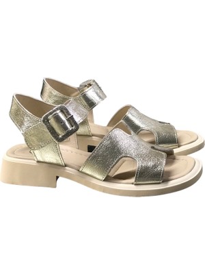 Degischic Gold Metallic Sandalet