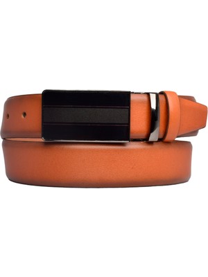 Goderi Deri, Kapaklı Tokalı, Taba Klasik, Kumaş Pantolon Kemeri 3.5 CM_SIYAH2_TABA_DÜZ