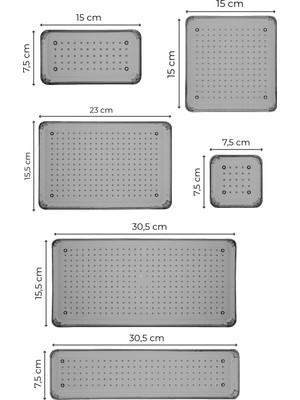 Vienev 17LI Harmony Düzenleyici Organizer 6x(K.kare) 4x(K.dkdrtgn) 3x(B.kare) 2x(D.dkdrtgn) 1x(B.odkdrtgn)