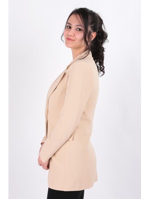 Aynaz 14497 Kadın Astarlı Kemerli Blazer Ceket Ss